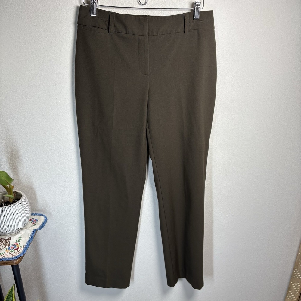 Talbots Women's 6 ~ Brown Dark Olive Stretch Trousers Dress Pants